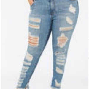 Ashley Stewart deconstructed jeans